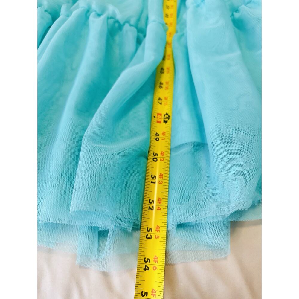 Bibi Smocked Tulle Tiered Jade Green Maxi Dress XL Cocktail Formal - Picture 7 of 8